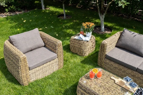 "Кальяри" кресло из искусственного ротанга (гиацинт), цвет соломенный 4SIS арт.УТ-00001979