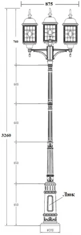Наземный фонарь Oasis Light LONDON L 64810LB/E7 Bl