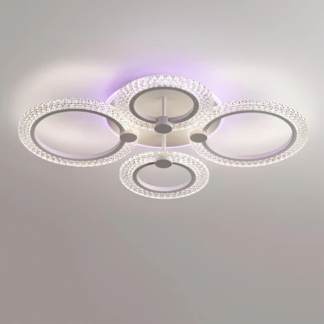 Потолочная люстра светодиодная c подсв. осн. Lumion Molly 8017/60CL белый/прозрачный металл/акрилл LED 60W 220V 3000-6000K