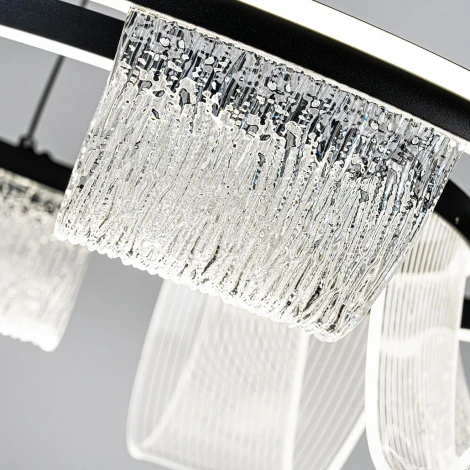 Подвесной светильник светодиодный с пультом с регулировкой цветовой температуры LED4U L7706-630 BK