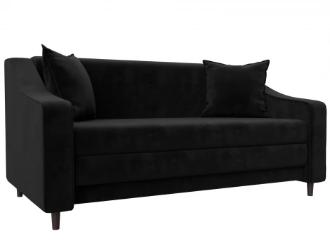 Диван прямой Лига-071 (ЛДСП,Брус,Фанера/Дерево/Велюр/Черный) Лига Диванов 129768