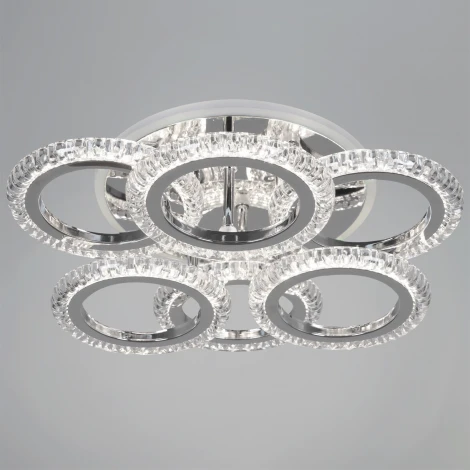 Потолочная люстра светодиодная на штанге с пультом с регулировкой цветовой температуры, яркости и ночным режимом Reluce 09863-0.3-3+3 CR (RGB)