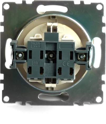 Розетка с заземлением и защитной крышкой (золото) Stekker Катрин 49222