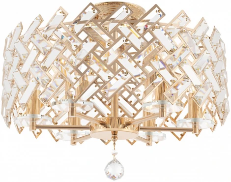 Потолочная люстра хрустальная на штанге Arte Milano Sorrento-7019 377019/6/50/470 GD (220V)