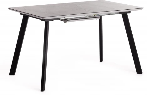 Стол обеденный DARWIN МДФ HPL/ЛДСП/металл, 128-170х80х75 см, Мрамор светлый/Черный Tetchair 18995