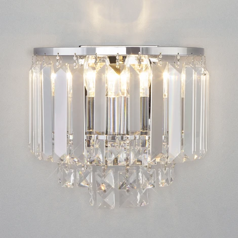 Настенный светильник Eurosvet Torreta 10105/2 хром/прозрачный хрусталь Strotskis