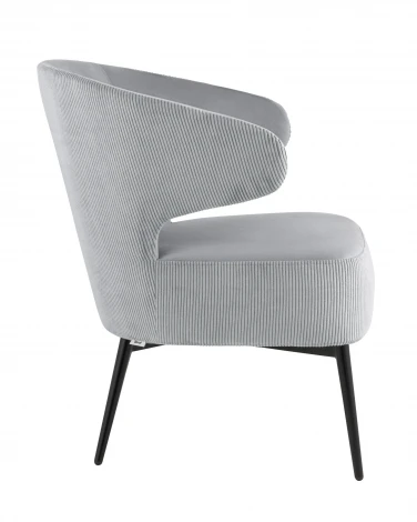 Кресло Stool Group лаунж Royal Stripes велюр серый УТ000036776