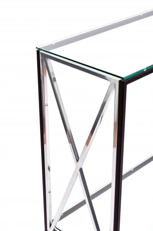Консольный стол AllConsoles 1031-CB_S clear черный муар, серебряный