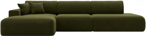 Диван угловой Лига-036 НПБ Модерн Лонг левый угол (Зеленый/Микровельвет) Лига Диванов арт.121419L