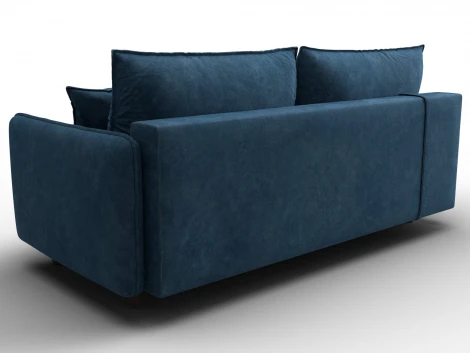 Диван прямой Лига-064 НПБ (ДСП/Дерево/Велюр/Синий) Лига Диванов 129624