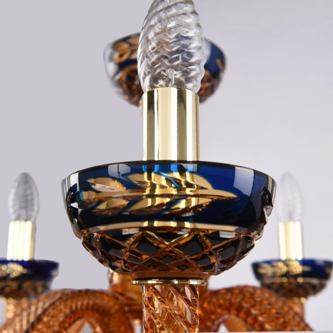 Подвесная люстра Bohemia 1308 1308/8/195 G Am/Amber-Blue/H-1J