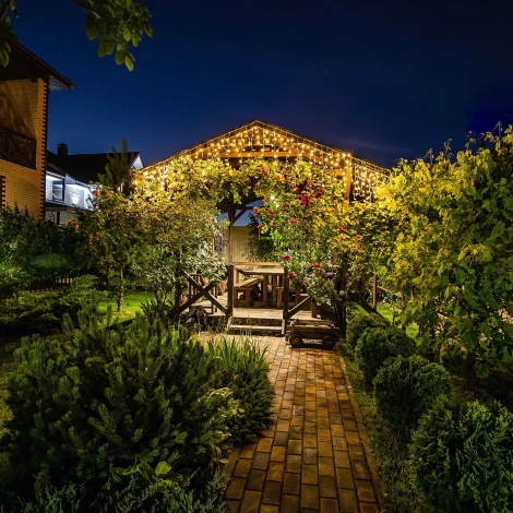 Бахрома светодиодная, 20м. с пультом. 480 светодиодов, теплый белый свет Uniel ULD-B20007-480/DTA/RC WARM WHITE IP44