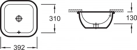 Рукомойник Jacob Delafon Vox EYE102 встраиваемый снизу