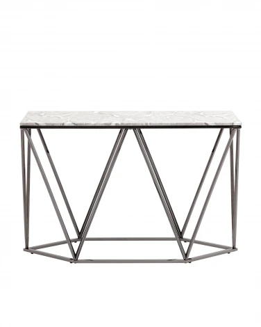 Консоль Stool Group Авалон 122*41 серый мрамор сталь темный хром УТ000036336