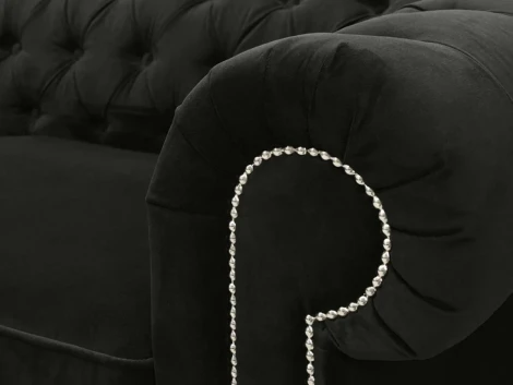 Диван Chesterfield ОГОГО (арт.344642), (Ткань/Черный)