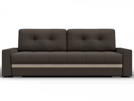 Диван прямой с декором Лига-096 НПБ (ДВП,ДСП,ЛДСП,Брус,Фанера/Пластик/Рогожка,Экокожа/Коричневый,Бежевый) Лига Диванов 132568