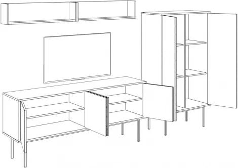 Композиция Boho Color 6 ОГОГО (арт.599603), (ЛДСП/Дуб Корбридж)