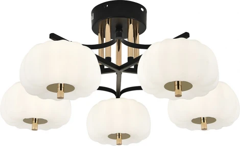 Потолочный светодиодный светильник на штанге Escada Halma 10301/5LED 50Вт, 3720лм, 3000-6000K, Ra>80, изменение цветовой температуры с помощью выключателя, металл/пластик, черный/белый/золото (220V)