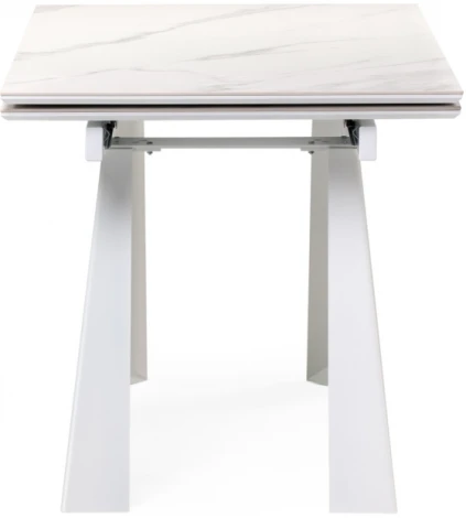 Керамический стол Woodville Бэйнбрук 140х80х76 белый мрамор / белый 530826