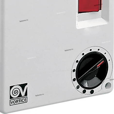 Настенный регулятор скорости вращения лопастей нереверсивных вентиляторов Vortice, 5 режимов, белый с черным и красным, 100W, IP20