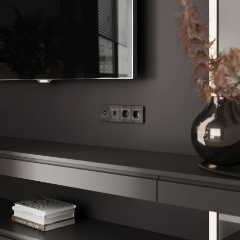 ТВ-розетка оконечная (графит акрил) Werkel W1183044 (a064096)