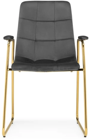 Стул Woodville на металлокаркасе Lana dark grey / gold 15543