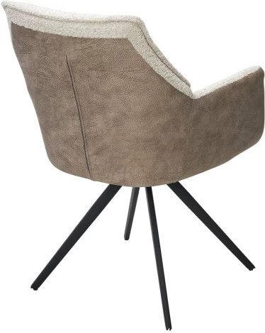 Стул BREVIS 180 град. поворот. XD841-02 Бежевый, букле/ GINO-101 Бежевый, ткань/ Черный, ®DISAUR