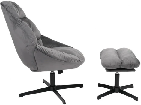 Кресло Stool Group Оррелл серый с оттоманкой арт.УТ000040109