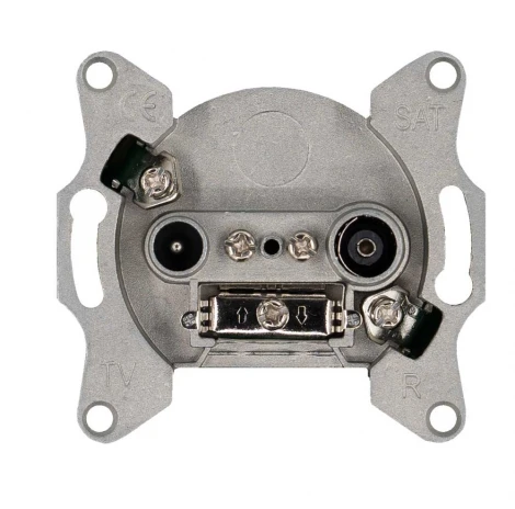 ТВ-розетка проходная + акустическая (антрацит) Jasmart G-Classic G6205B