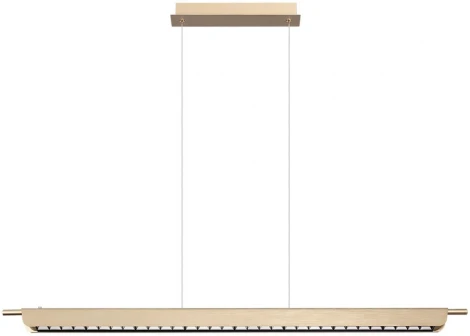 Подвесной линейный светодиодный светильник с диммером Odeon Light Punto 7018/40LA c сенсорн. включением цв. тем-ры 2700-4000-5500K металл/акрил под латунь брашинг IP20 40W 220V (сенсорный выключатель, на проводе)