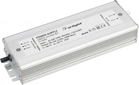 Блок питания ARPV-24150-B1 (24V, 6,3A, 150W) (IP67 Металл) 028789 Arlight ARPV