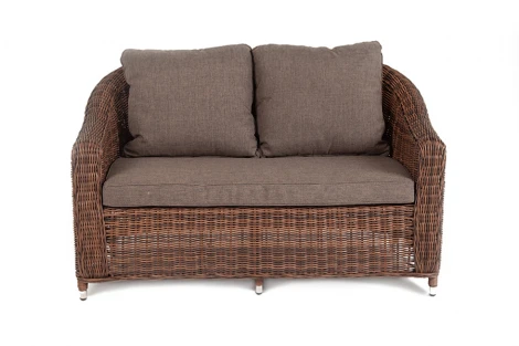 Диван из искусственного ротанга двухместный, цвет коричневый 4SIS Кон Панна YH-C2808W brown