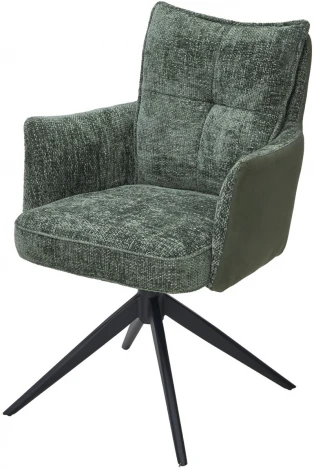 Стул JOSEF 360 град. поворот. HAGA-74 Зеленый, ткань / HJ002-18 Зеленый, PU / черный каркас, ®DISAUR (арт.635M05601)