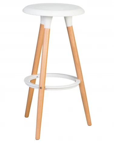 Набор 4 шт табурет барный DOBRIN ROYCE (ножки светлый бук, цвет белый (W-02))