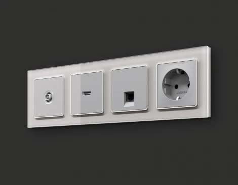 Комплект механизма Ambrella Volt розетки HDMI 2.0 ALFA MA414010 Серебро глянец 40V/500mA 2.0GHz 5-18Gbit/s QUANT