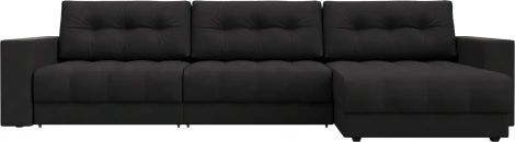 Диван угловой с декором Лига-049 НПБ Лонг Лига Диванов (Замша) арт.128512