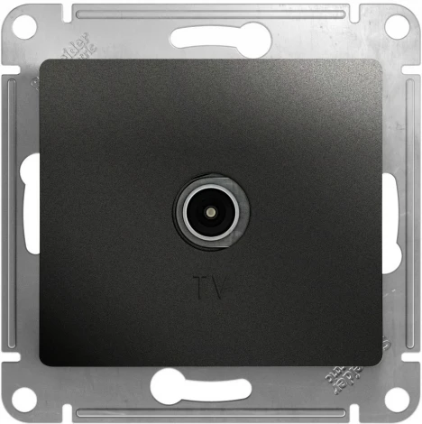 ТВ-розетка встраиваемая проходная (антрацит) Systeme Electric Glossa GSL000792
