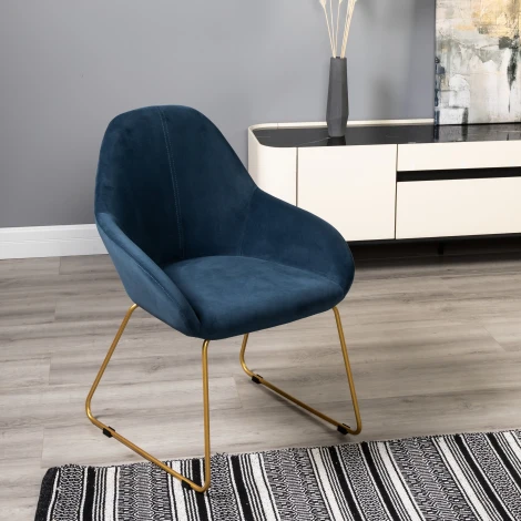 Кресло Kent Diag blue/Линк золото R-Home арт.410119154h_Diagblue_золото_линк