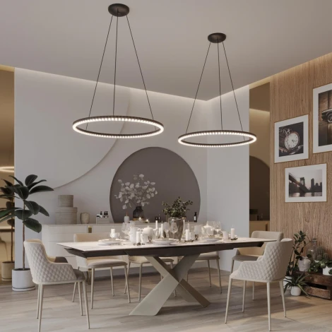 Подвесной светильник светодиодный линейный кольцо Novotech Monile 359711 черный диммируемый со сменой цв. температурыIP20 LED 70W 220-240V 1800-4000К