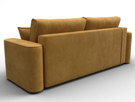 Диван прямой Лига-118 НПБ (ДСП,ЛДСП,Брус,Фанера,Велюр/Желтый) Лига Диванов 137067