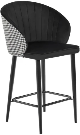 Стул полубарный Paola чёрный с жаккардом Bradex Home RF 0263