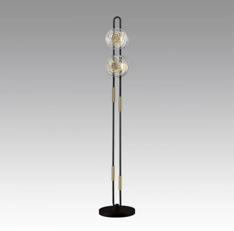 Торшер Odeon Light Magnet 5407/23FL черный/золотой/металл/стекло LED 23W 3000K 1940Лм (220V, выключатель, круглые)