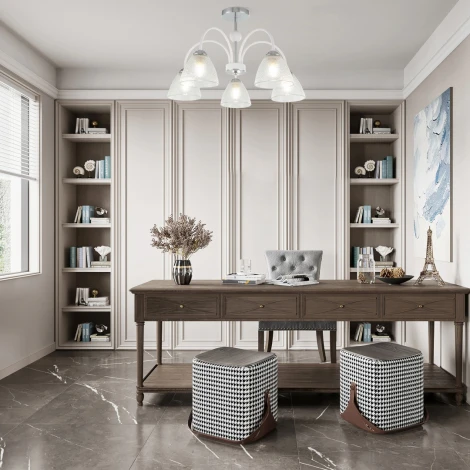 Потолочная люстра на штанге Arte Milano Napoli 321410/5 CR+WH (220V)