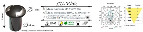 Встраиваемый светильник уличный LD-Lighting LD-W LD-W112 (220V, IP67)