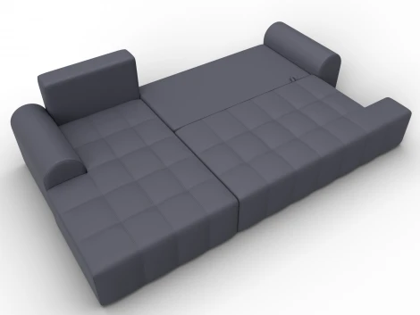 Диван угловой Лига-080 угол левый (ДСП/Пластик/Экокожа/Серый) Лига Диванов 134754L