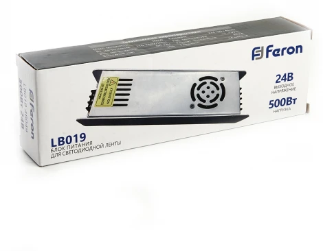 Трансформатор для светодиодной ленты 500W 24V (драйвер) Feron LB019 48049