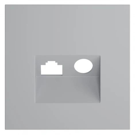 Накладка для розетки TV+RJ45 кат. 6 (серый) Voltum S70 VLS002716