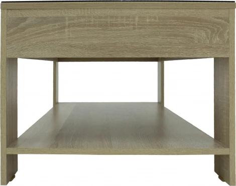 Стол журнальный BeautyStyle 26 сонома/стекло черное Mebelik арт.000271