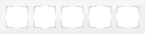 Рамка на 5 постов (белый,стекло) W0051101 (a051195)