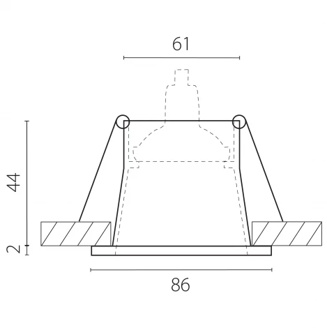Светильник встраиваемый MR16/GU10 max 1x12Вт Lightstar Levigo Base 010057